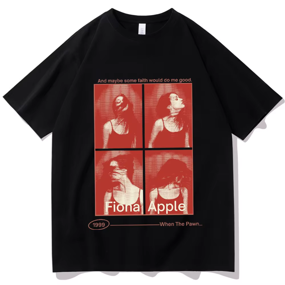 Fiona Pomme Imprimé T-shirt Femme Harajuku Manches Courtes Décontracté T-shirt Femme Vêtements Hauts