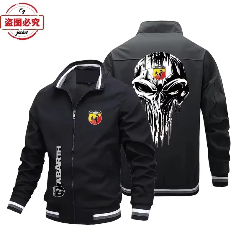 Veste à logo ABARTH, veste ample à manches longues pour homme, col montant, veste de travail ABARTH,
