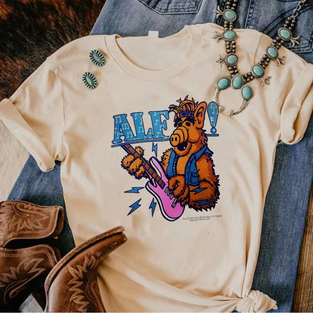 T-shirt Alf Manga pour femmes, streetwear, vêtements de créateurs