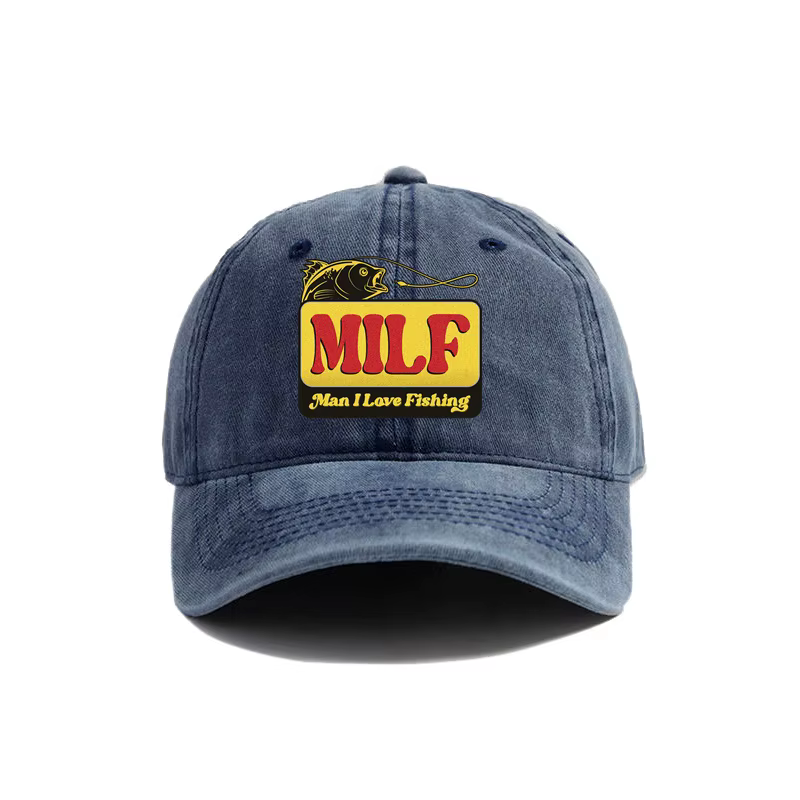MILF homme j'aime la pêche casquette de Baseball Vintage en détresse papa chapeaux hommes en plein a