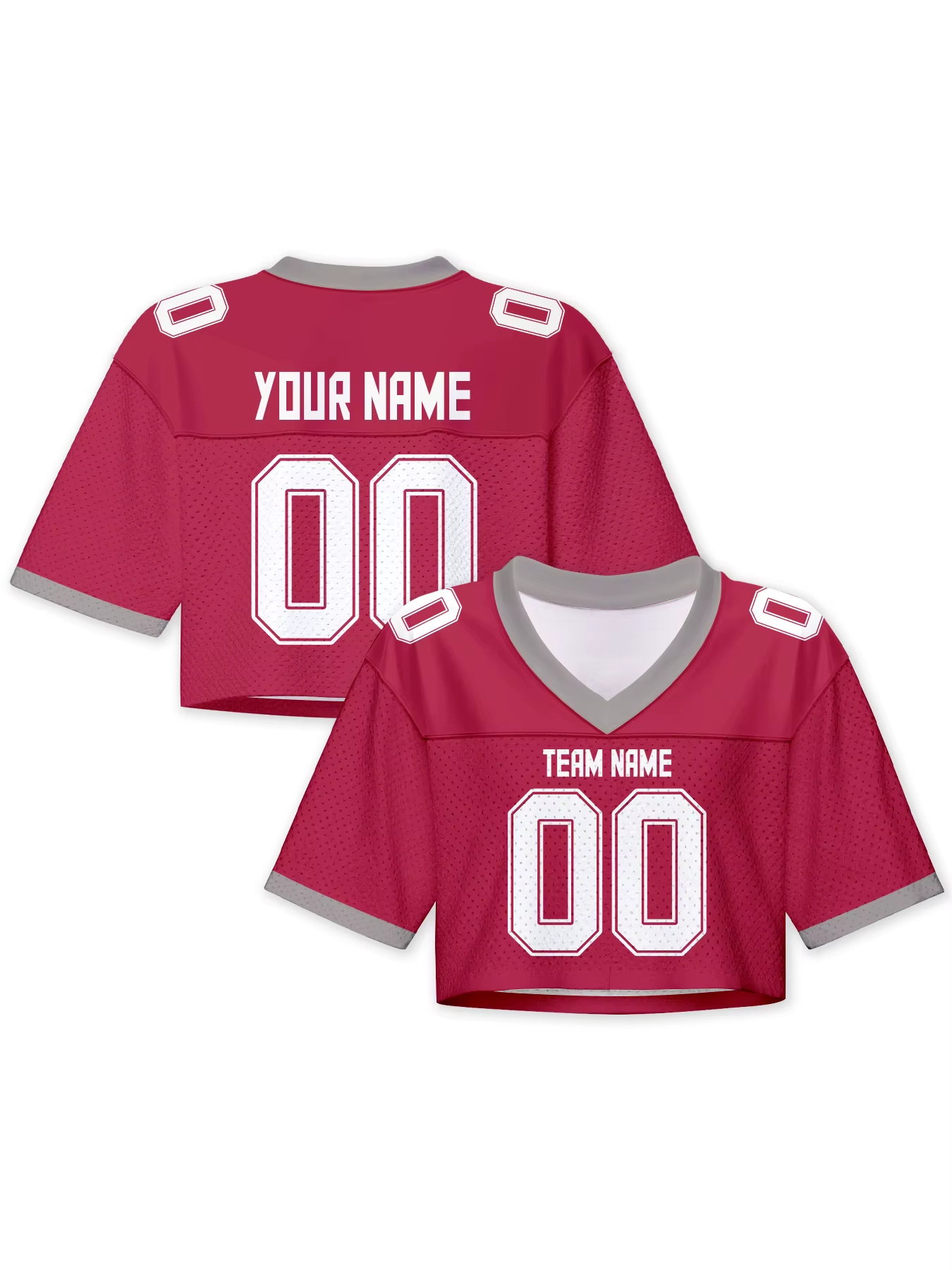Maillot de football américain personnalisé pour femmes et filles, haut court uni et sportif, maillot