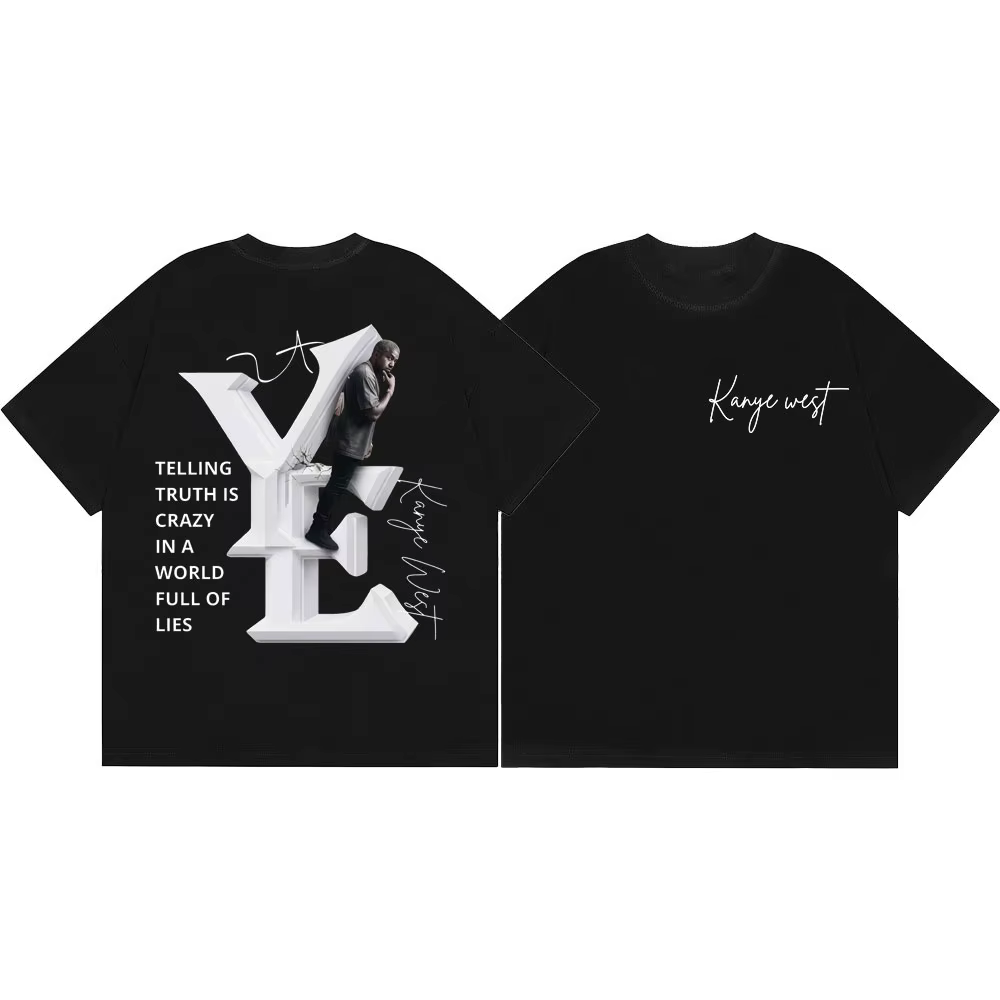 T-shirts Kanye West Merch de haute qualité, T-shirt à manches courtes pour hommes et femmes, décontr