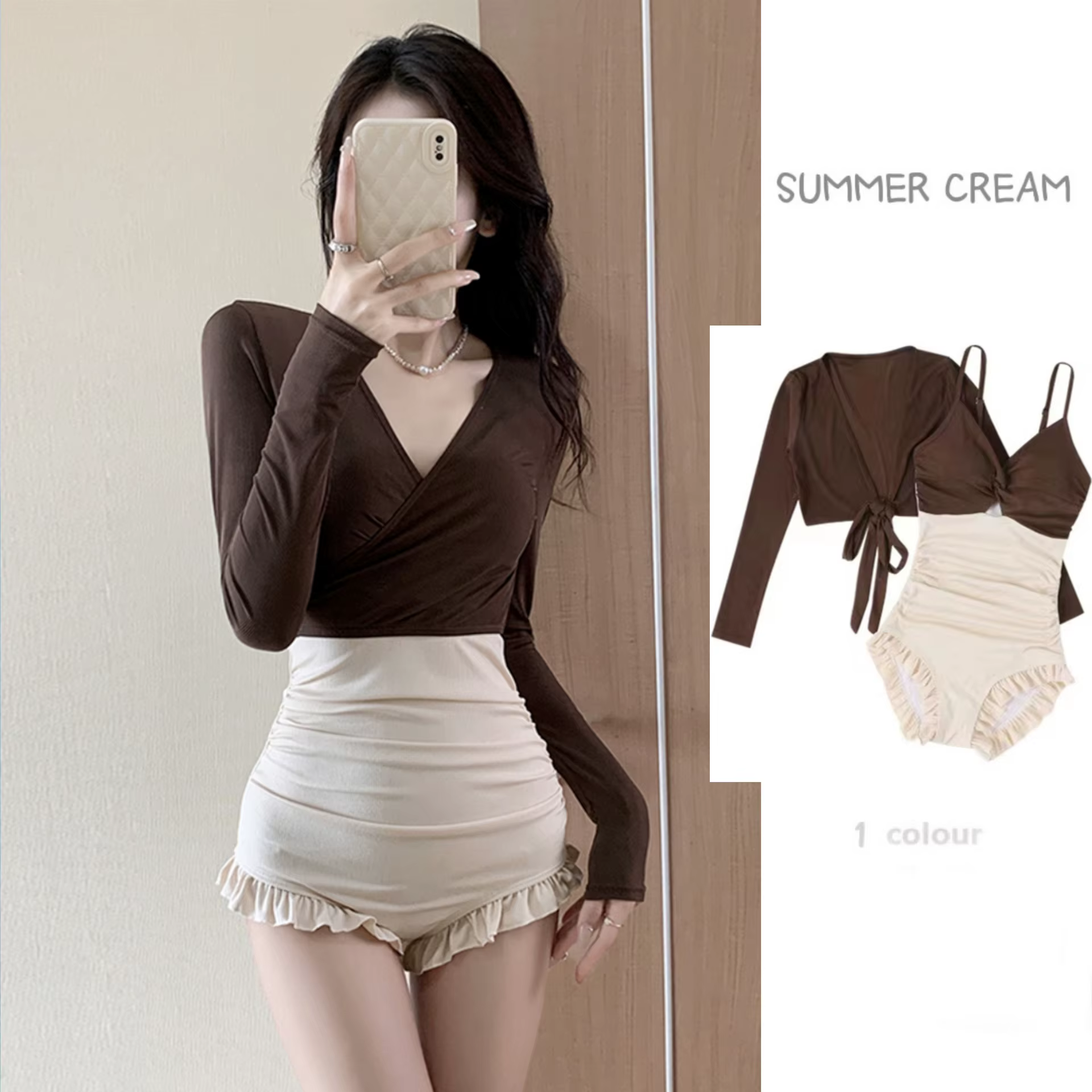 Maillot de bain pour femmes, conservateur, couvrant le ventre, amincissant, haut de gamme, chemise à