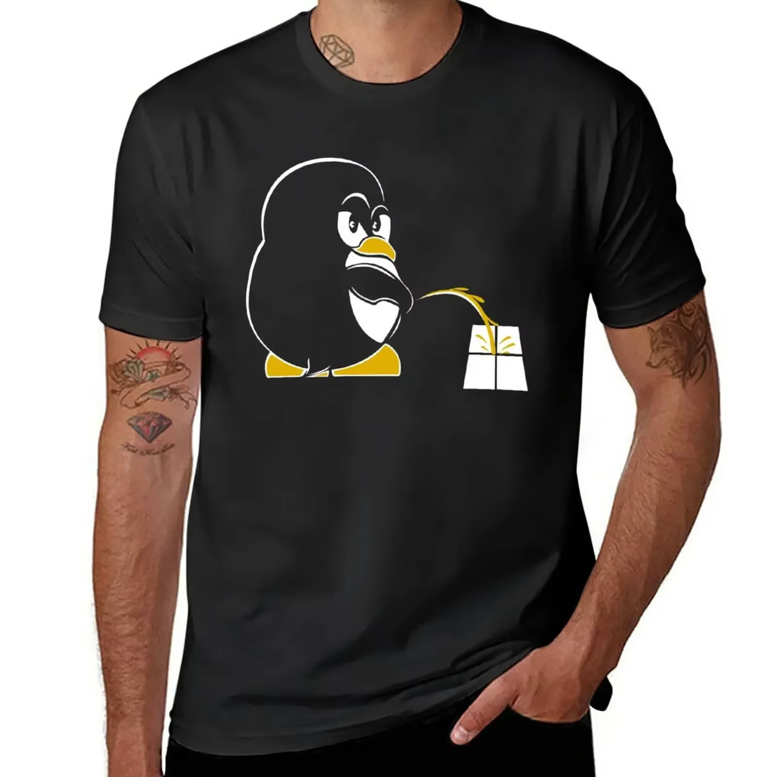 T-shirts drôles pour hommes coton nouveau drôle Linux Tux Sysadmin Geek Nerd Sudo racine T-Shirt har