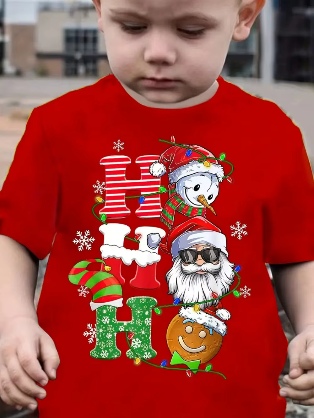 T-Shirt de noël pour enfants, imprimé père noël, vêtements pour filles, pull mignon de dessin animé,