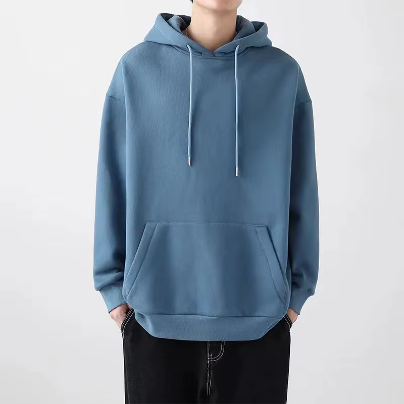 Sweat à capuche pour hommes, polaire épaisse, coupe ample, mode automne hiver, couleur Pure, polyval