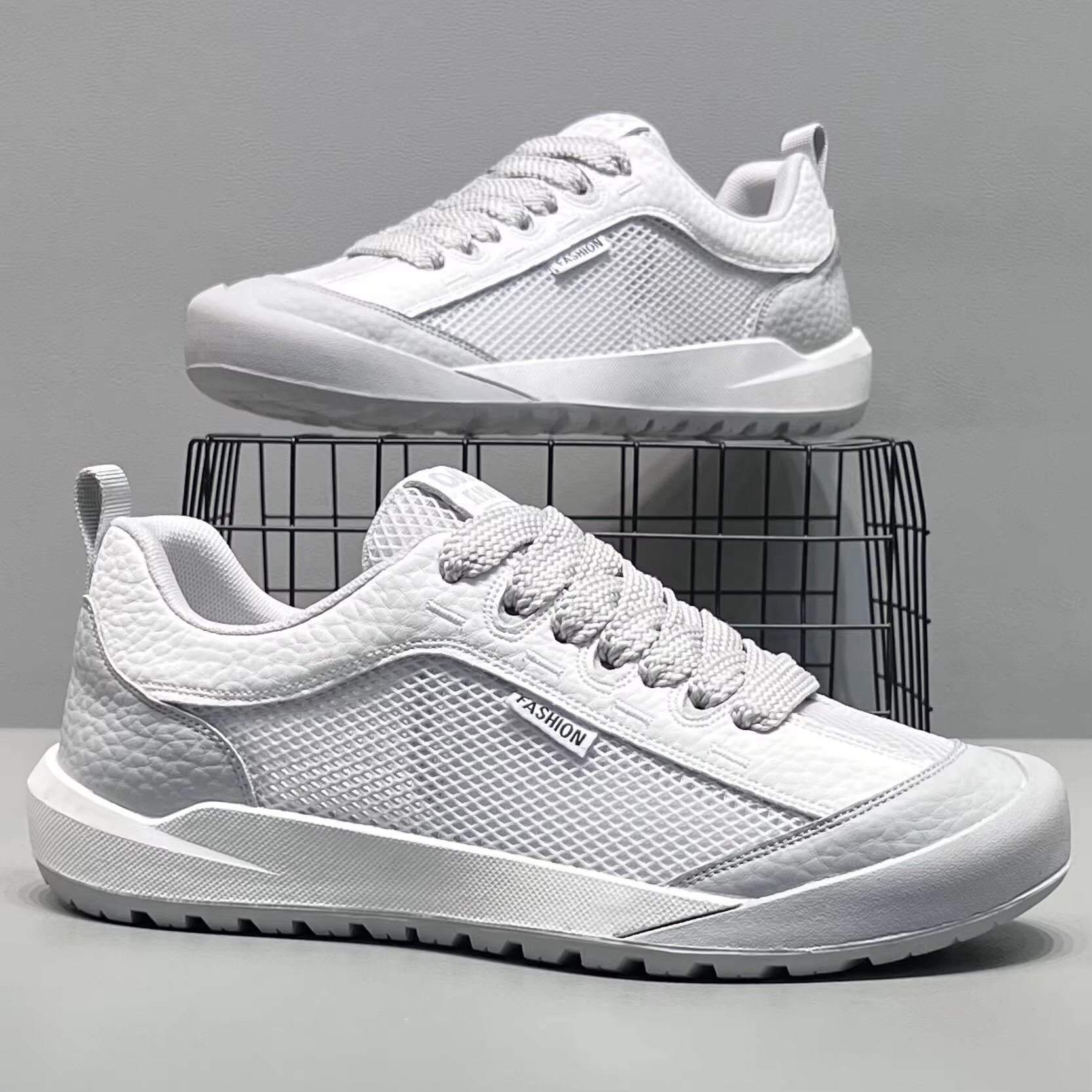 Sneakers streetwear unisexes, mode minimaliste, semelle souple, résistantes à l'usure, respirantes, 
