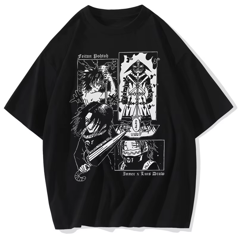 Feitan hommes T-Shirt Anime T-Shirt décontracté chemise à manches courtes col rond T-Shirt coton été