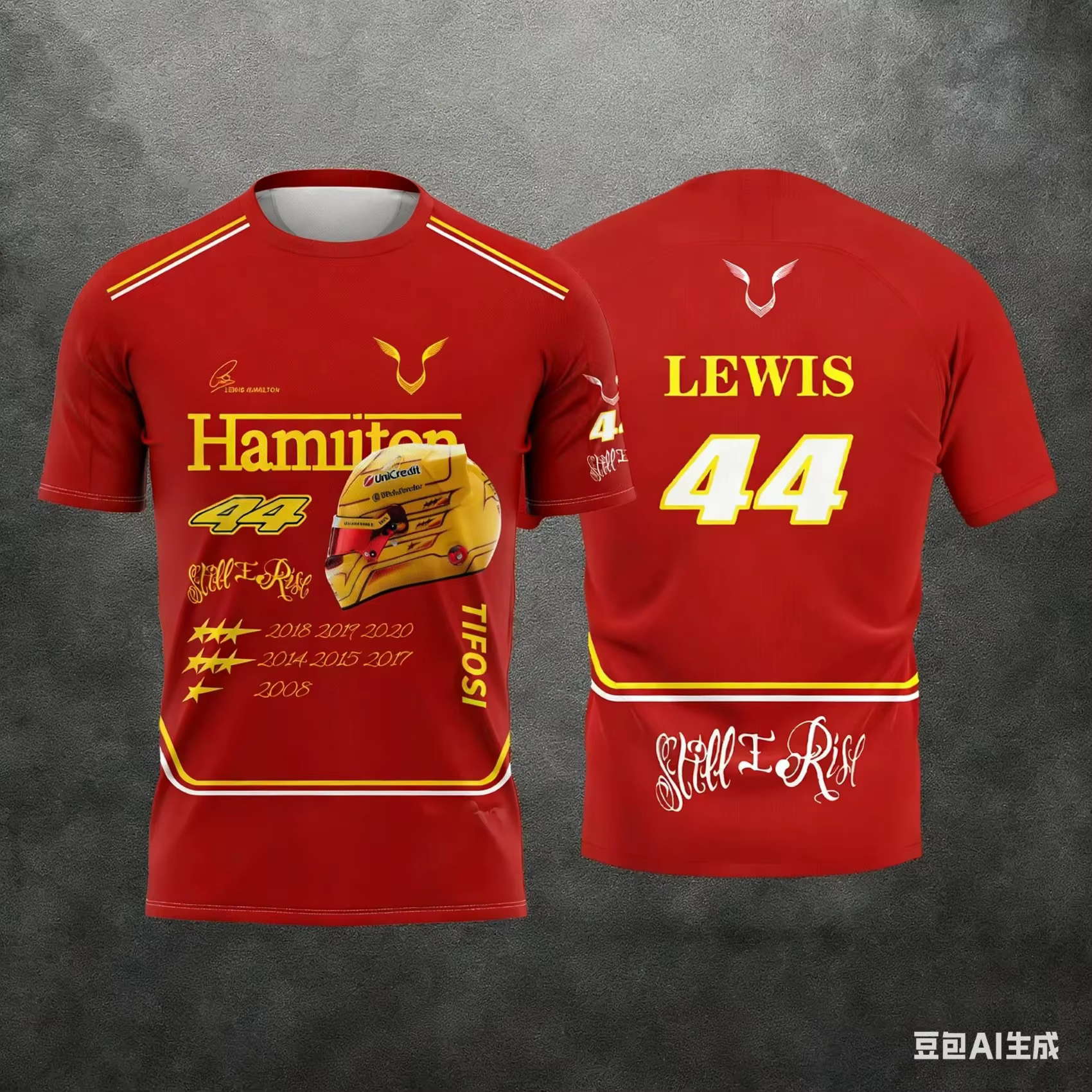 Nouveau T-shirt imprimé 3D Lewis Hamilton 44 2026 – Haut d'entraînement unisexe décontracté à manche