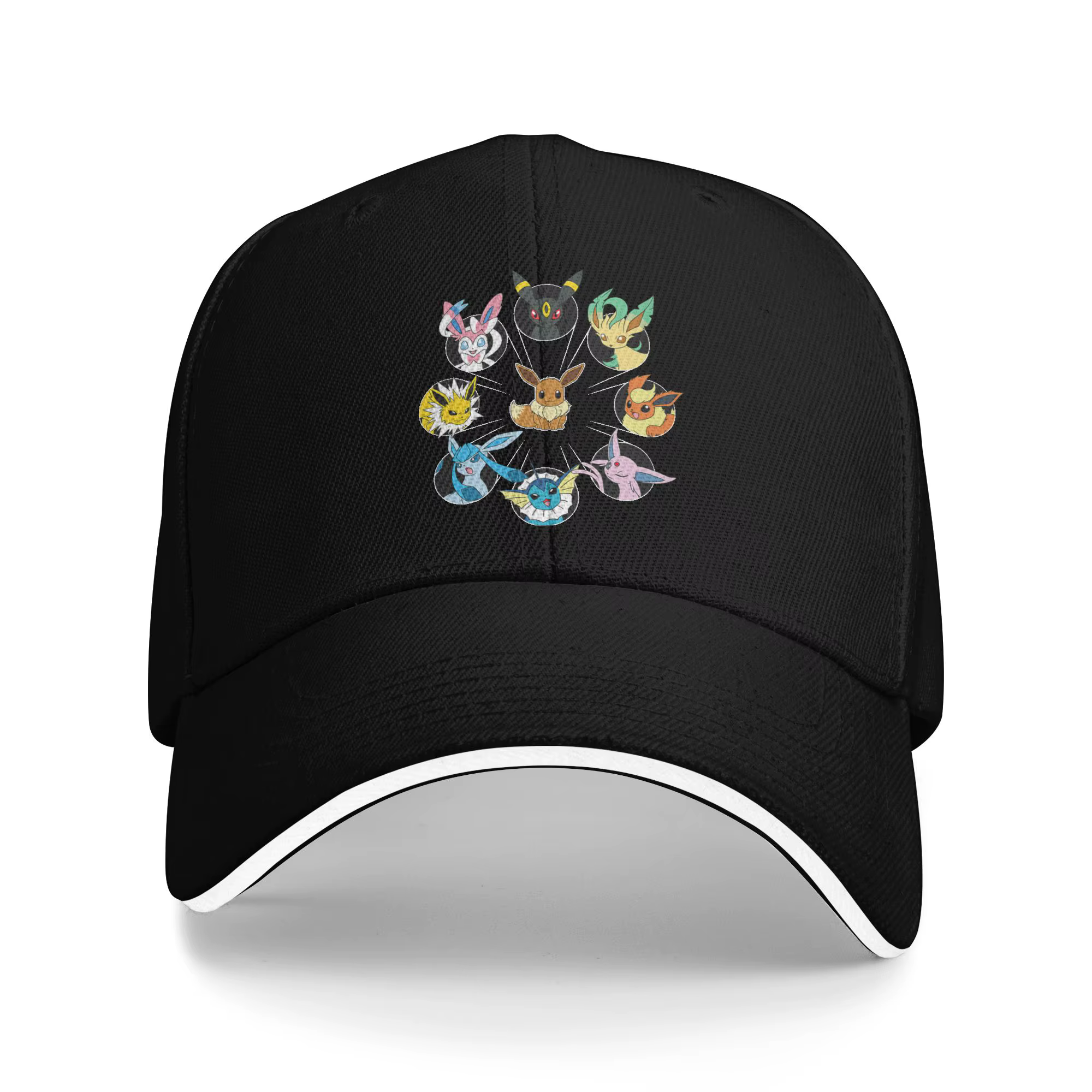 Casquette de baseball décontractée Pokemon Eevee Evolution Circle, casquette de camionneur pour la r