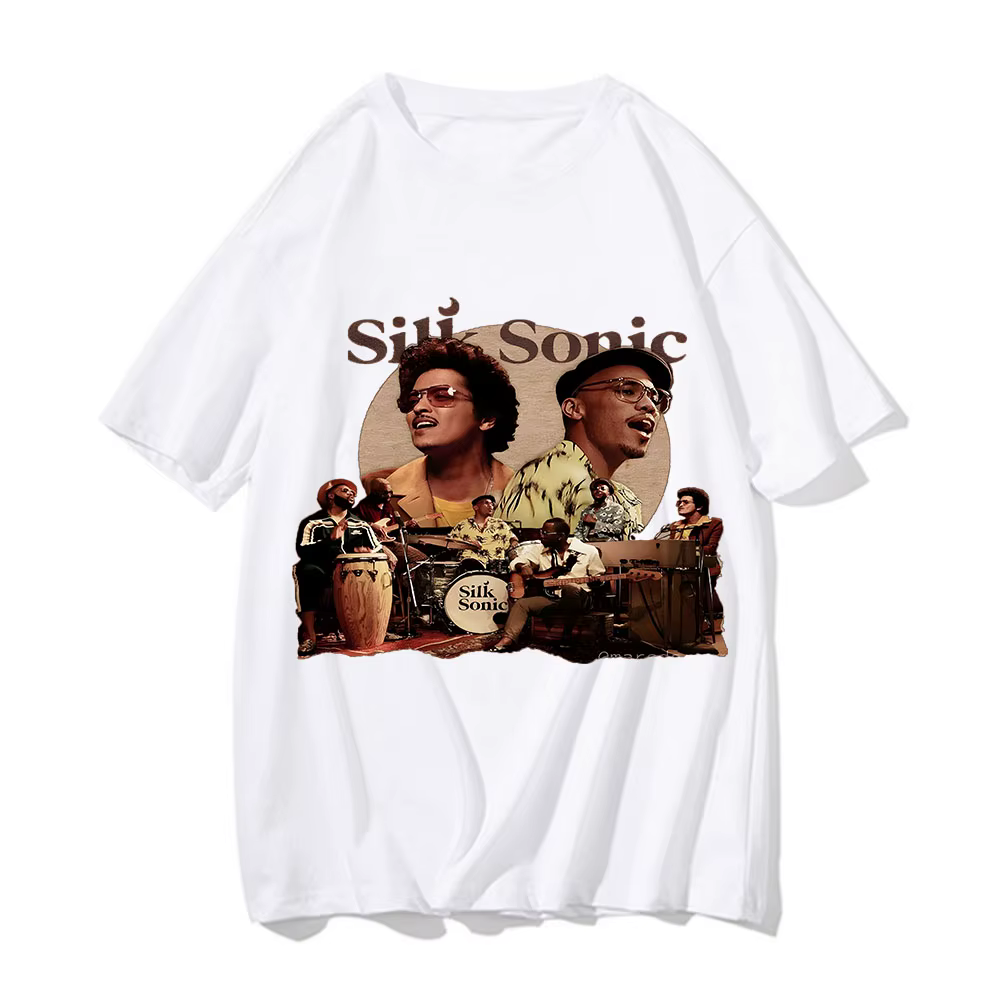T-shirt à Manches Courtes en Coton pour Homme et Femme, Vêtement d'Été, Bruno Grain, Album de Tourné