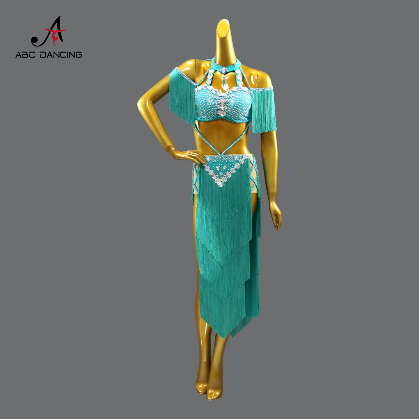 Costume oriental pour filles, vêtements à franges pour spectacle de danse du ventre, tenue de cours,