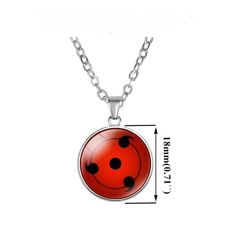 Collier Naruto Anime Sharingan pour hommes, chaîne, accessoires de bijoux, pendentif Cosplay Uchiha 