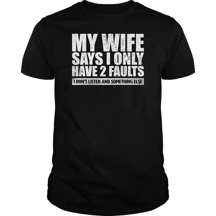 2026 nouveau ma femme dit drôle t-shits Slogan impression graphique t-shirts chemises en plein air d