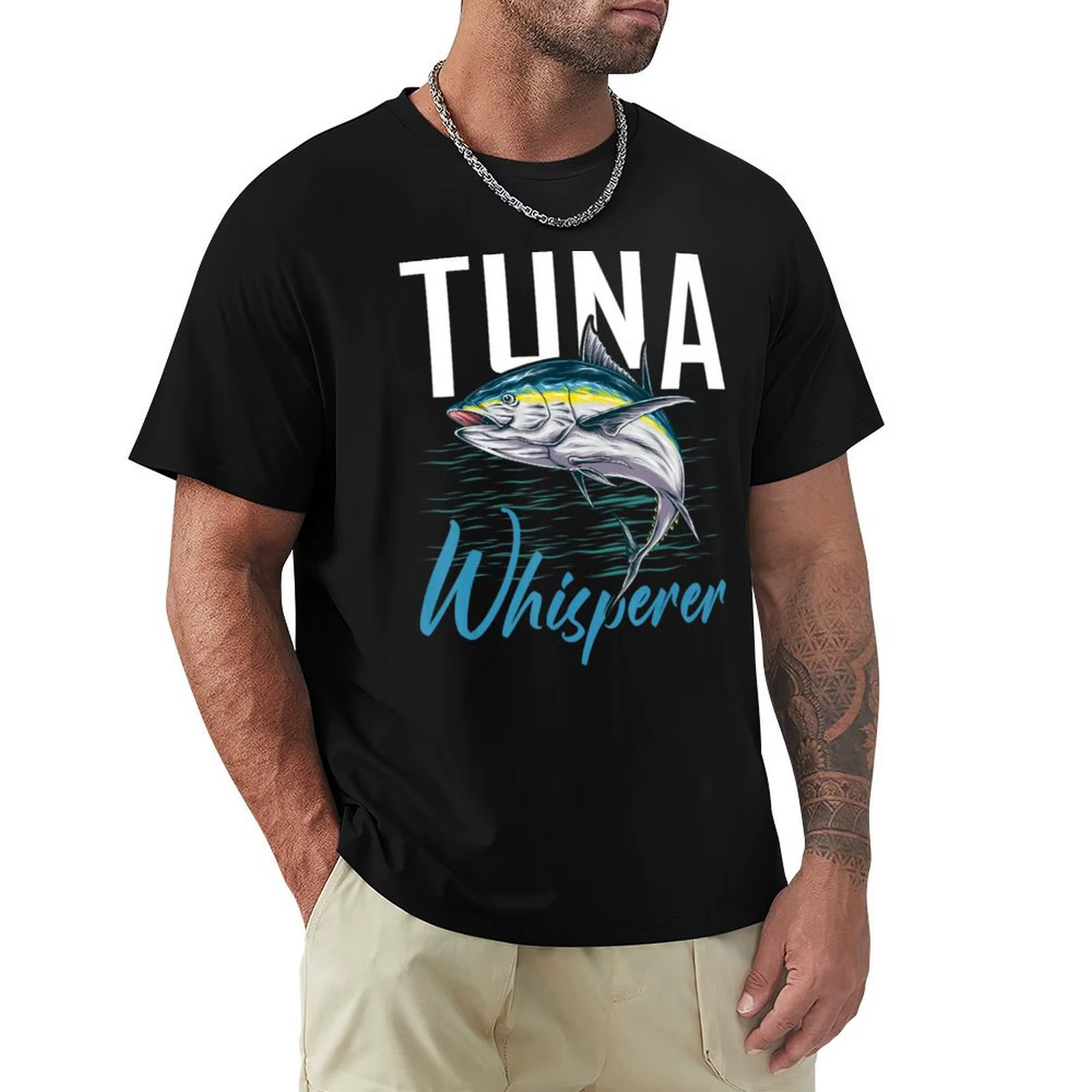 T-shirt de pêche en haute mer Tuna Whisperer, T-shirt respirant à manches courtes pour la gym