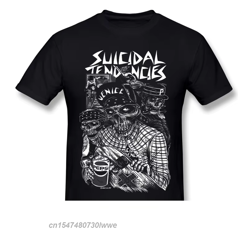 T-shirt manches courtes pour hommes, Streetwear, Punk, estival et humoristique, en coton, avec impri