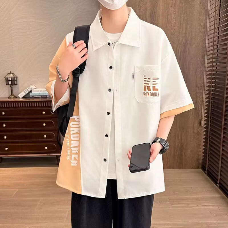 Nouvelles chemises pour hommes Patchwork graphique T-shirts vêtements pour hommes été décontracté à 