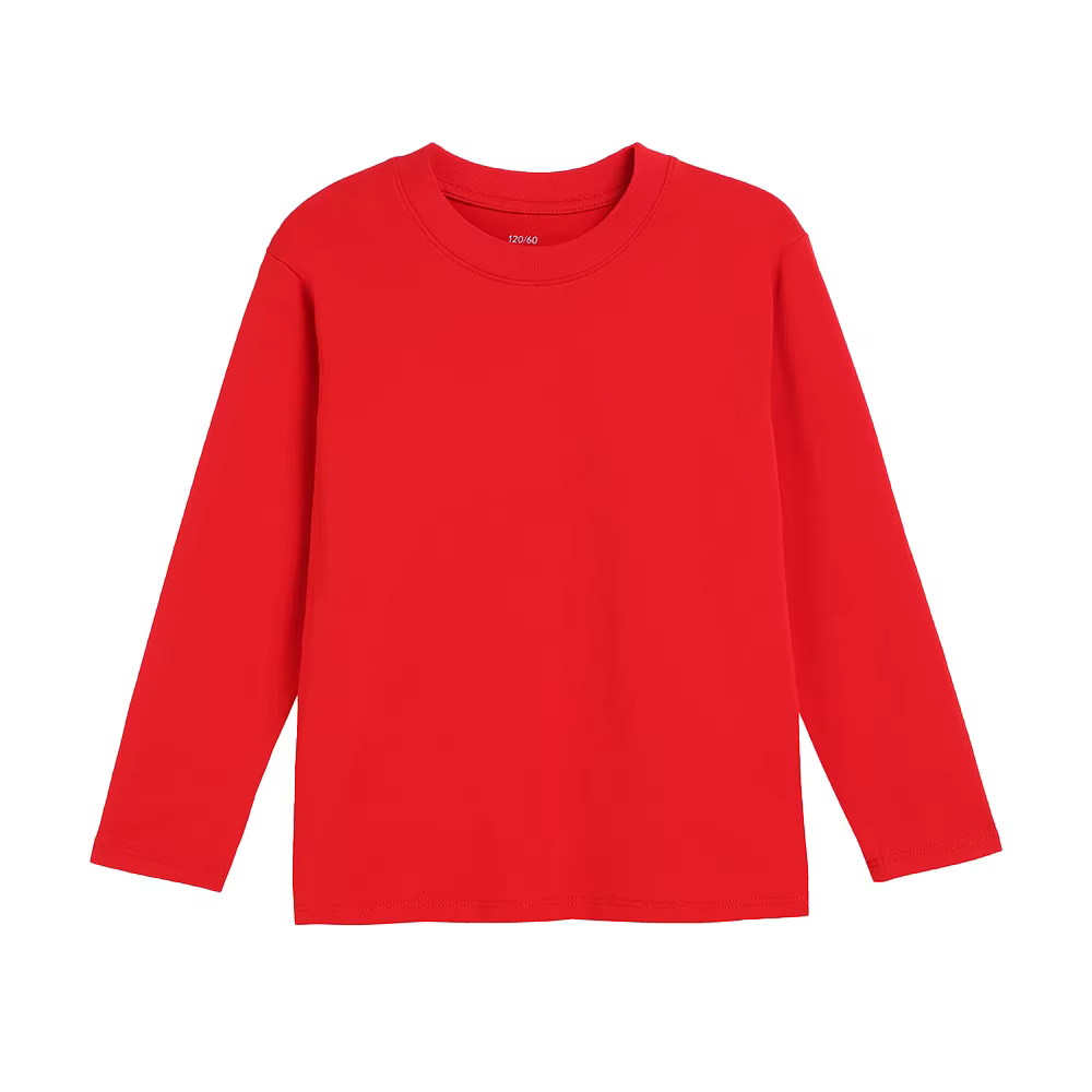 T-shirt rouge pour enfants de 1 à 16 ans, vêtements en coton pour étudiants, hauts de printemps pour