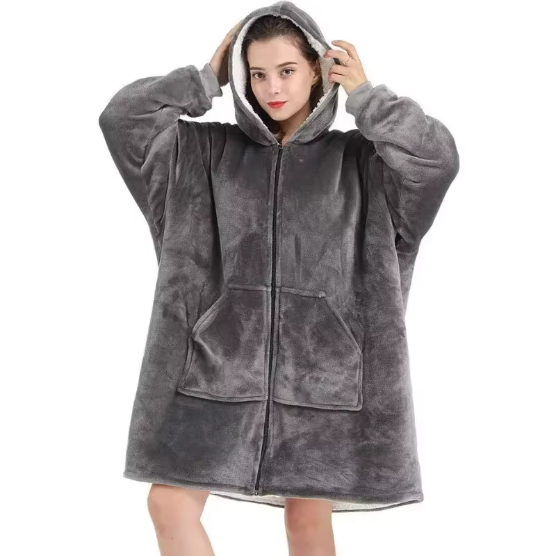 Sweat-shirt à capuche surdimensionné, couverture portable avec poches profondes, manches confortable