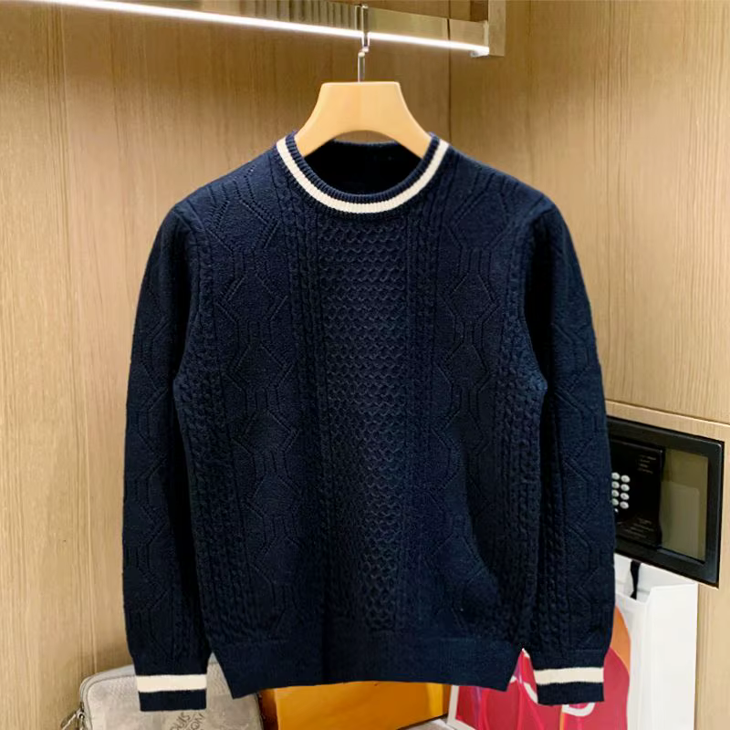 Pull torsadé pour homme, couleur unie, vêtement chaud et polyvalent, nouvelle mode hiver 2025