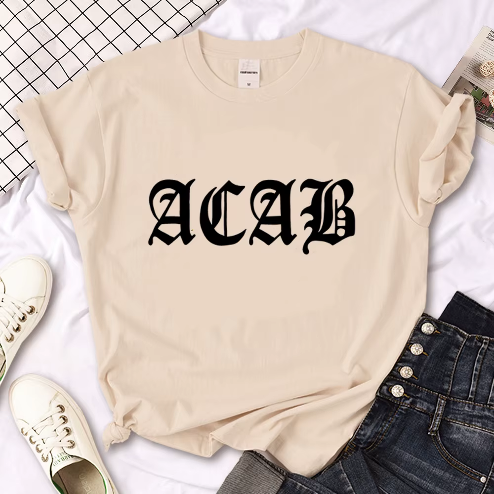 T-shirt manga japonais pour femmes, vêtements comiques, Acab, été, 600