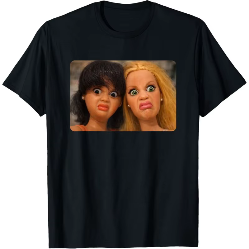 T-shirt drôle avec visage de poupée emoji - Une blague selfie hilarante et dégoûtante avec deux enfa
