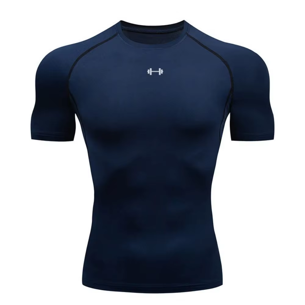 T-shirt de sport pour homme à séchage rapide, haut de compression à manches courtes pour la musculat