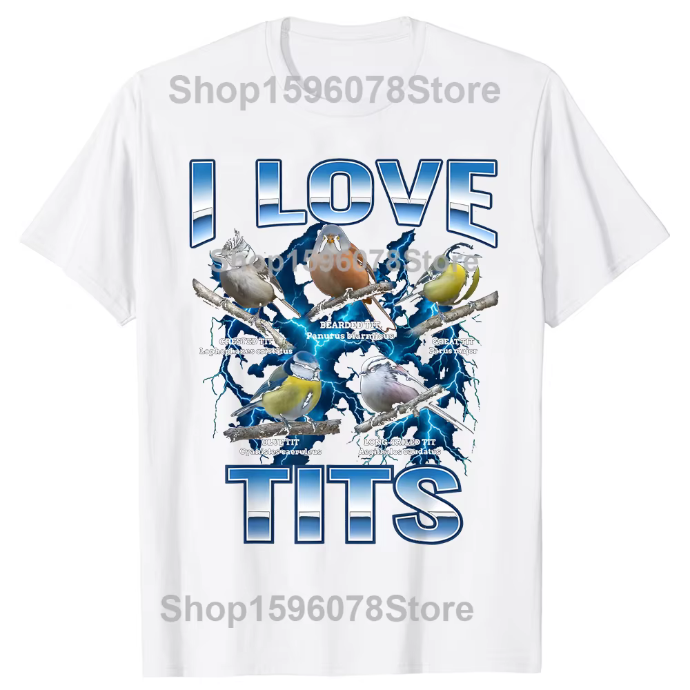 Drôle oiseau Meme j'aime les seins observation des oiseaux rétro T-shirts hommes imprimer t-shirt am