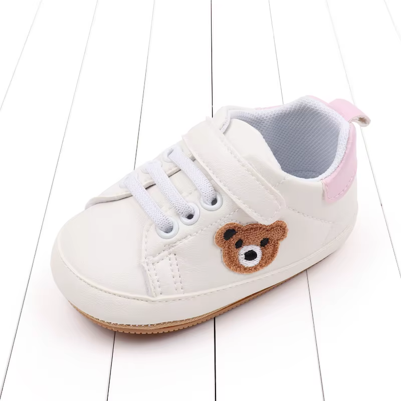 Chaussures bébé ours mignon Sneaker printemps et automne Style haute qualité PU et semelle TPR anti-
