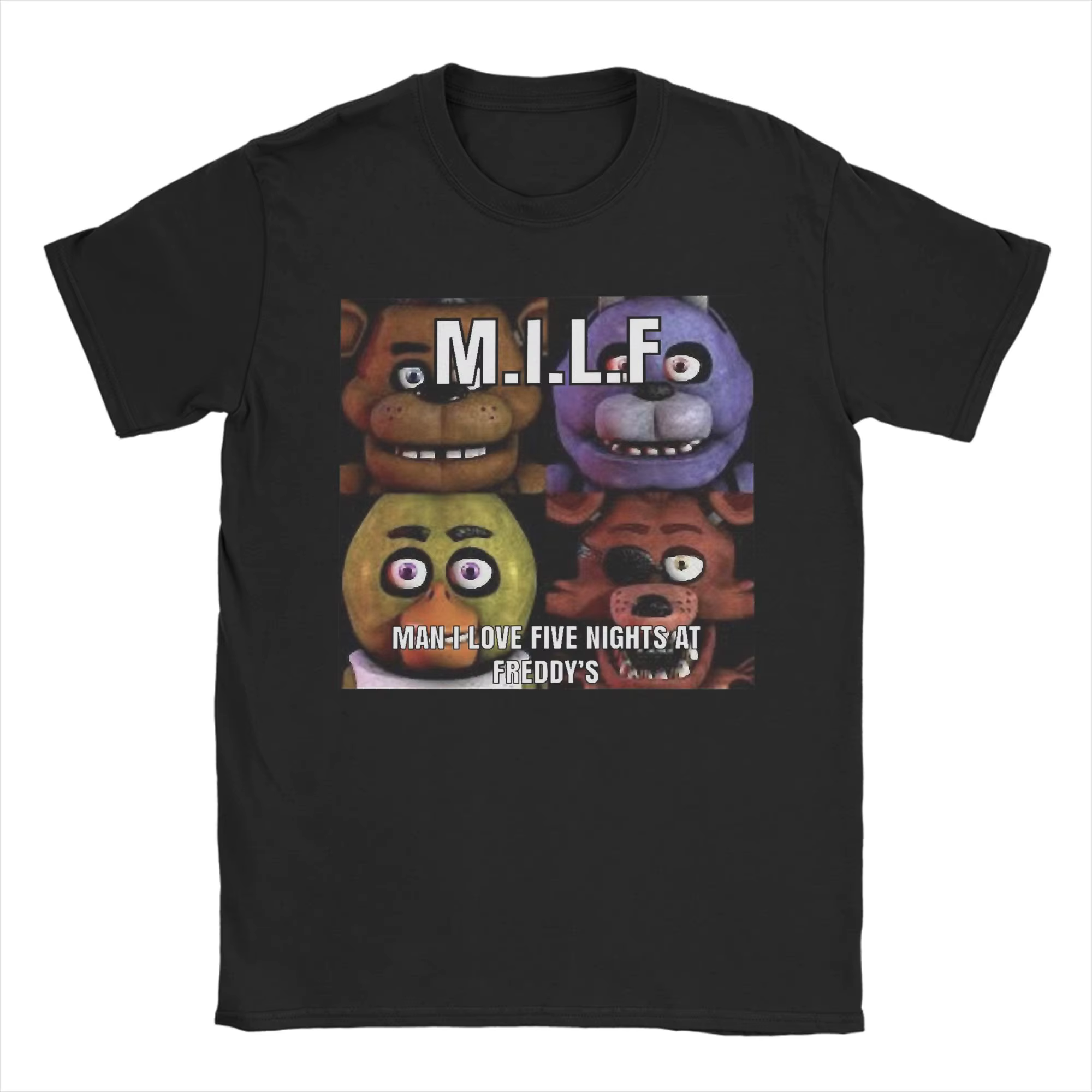 Humor homme j'aime FNAF à Freddys T-Shirts pour hommes col rond 100% coton T-Shirts à manches courte