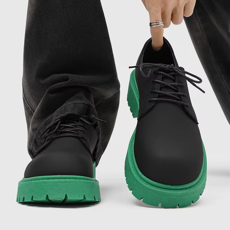 Chaussures Derby à plateforme De styliste pour hommes, baskets en cuir décontractées bicolores à sem