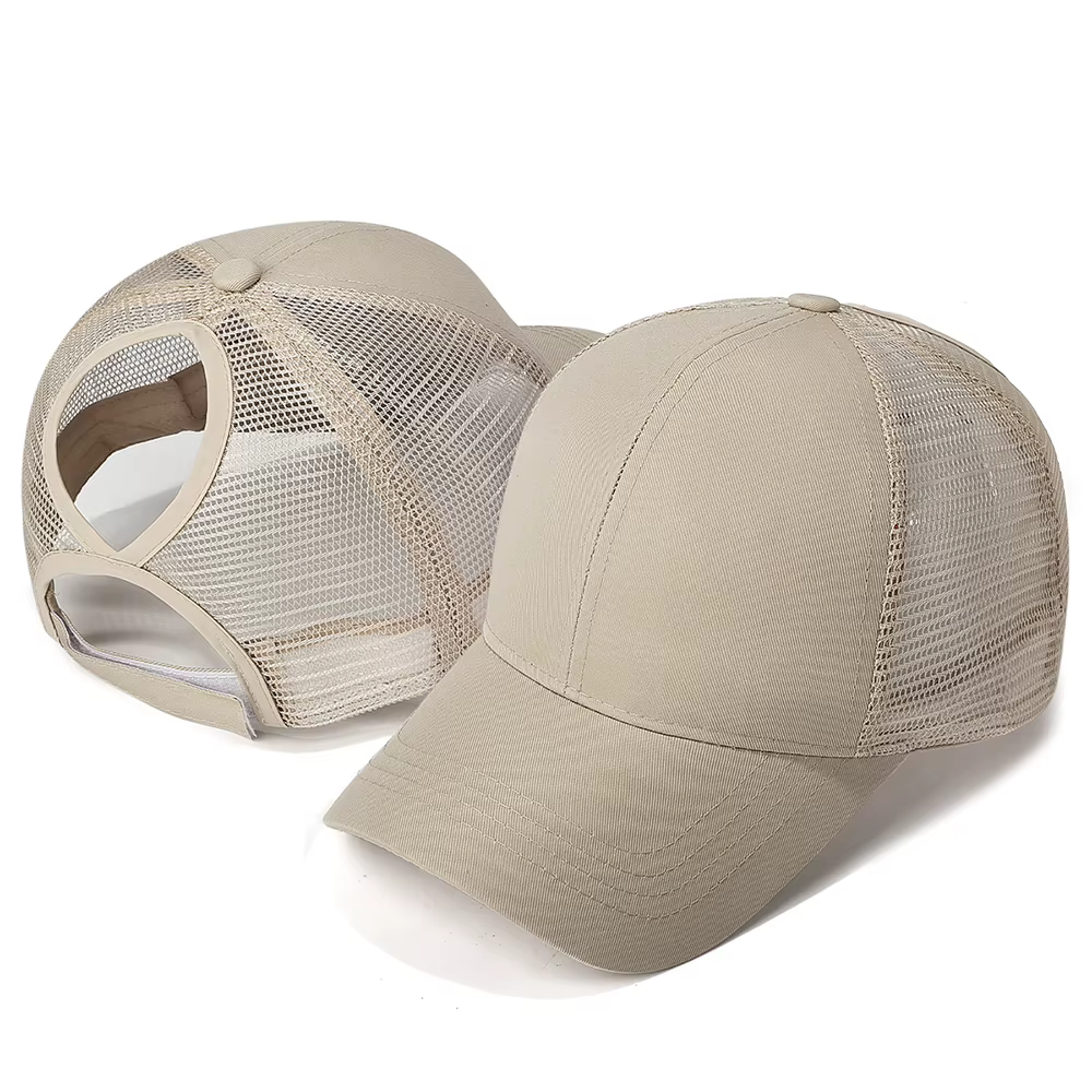 Casquettes de baseball en maille pour femmes, casquette snapback à queue de cheval haute, visière cr