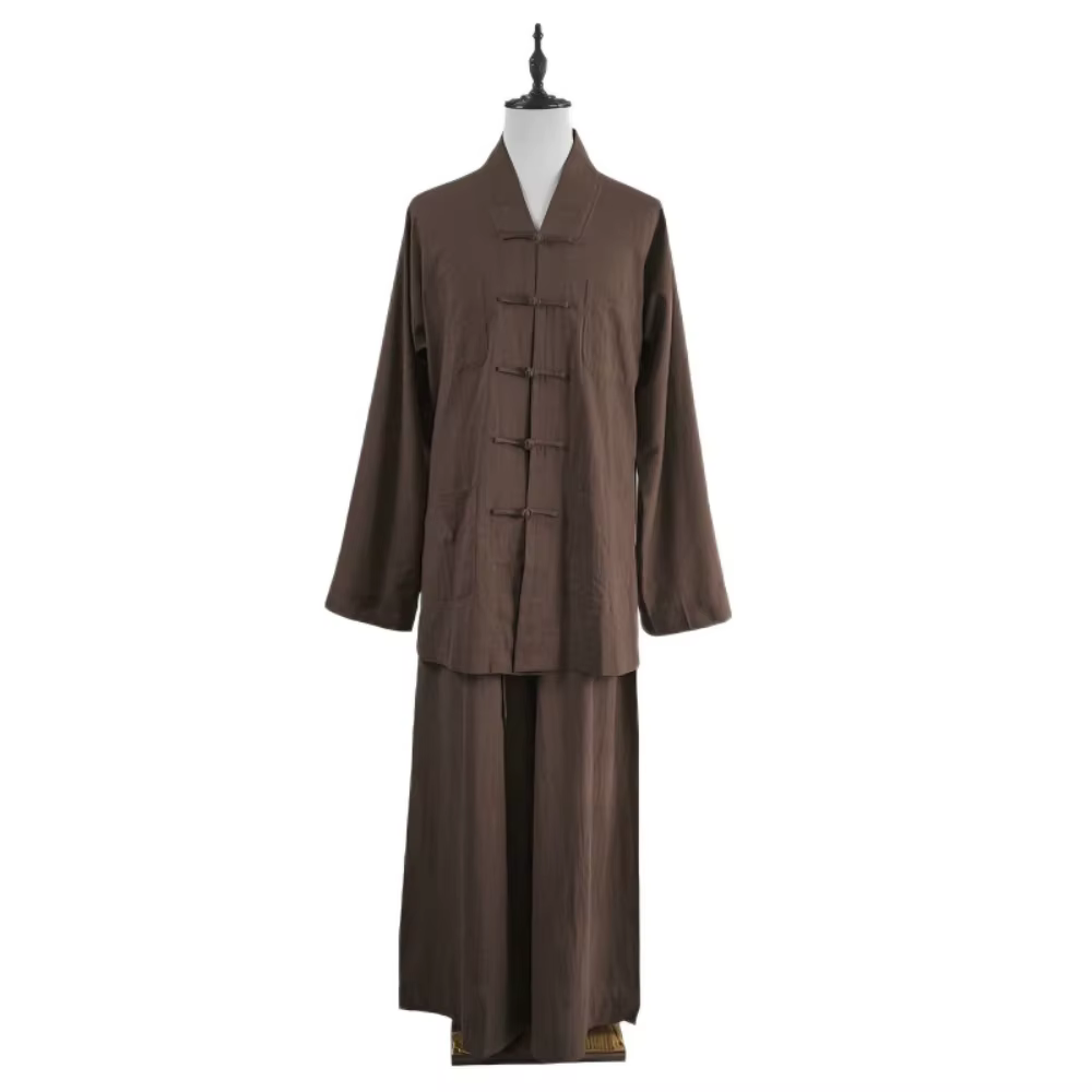 Ensemble de Robes de Moine en Coton et Lin Chinois – Confortables et Amples, Uniformes de Méditation