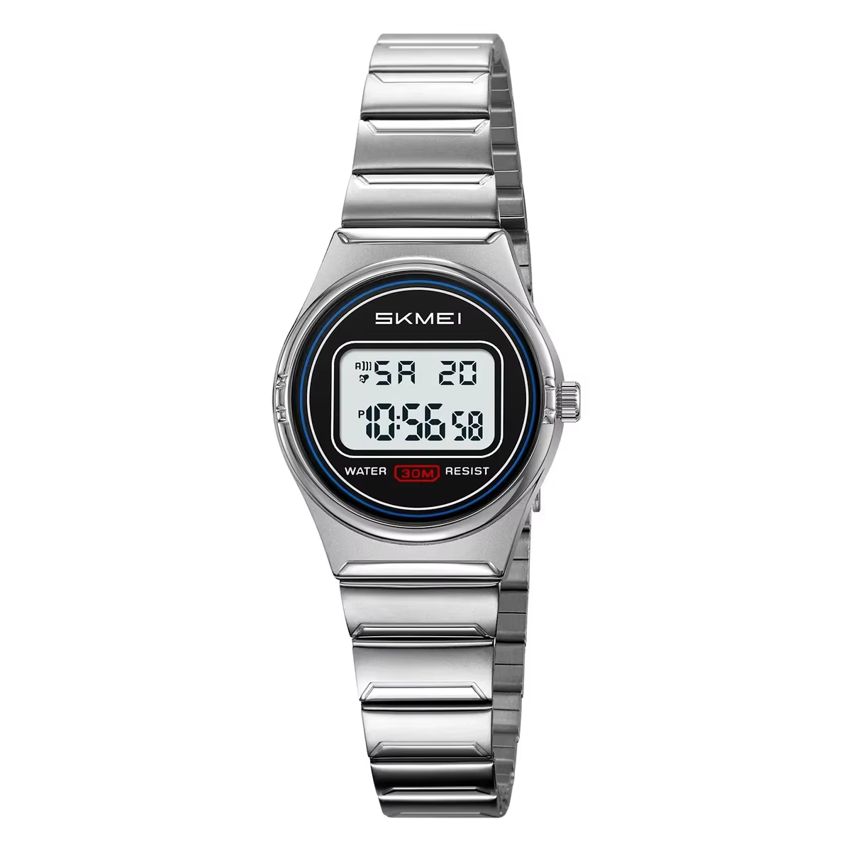 SKMEI-Montres de sport étanches pour femmes, petites montres-bracelets numériques en acier inoxydabl
