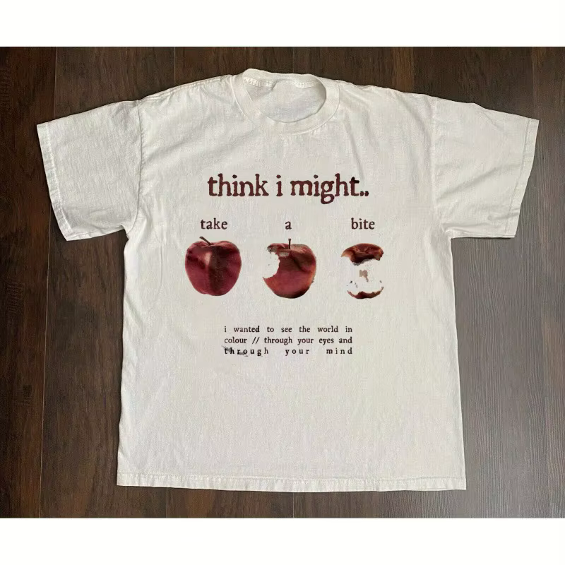 T-shirt à motif style streetwear pour hommes Beabadoobee, I May Bite 'Apple&Applebee Four Seasons Ca