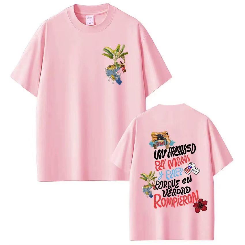 Bad Bunny Tour T-shirt Fashion Streetwear Graphic Unisex Mens Hip Hop Fashion T-shirt à manches cour