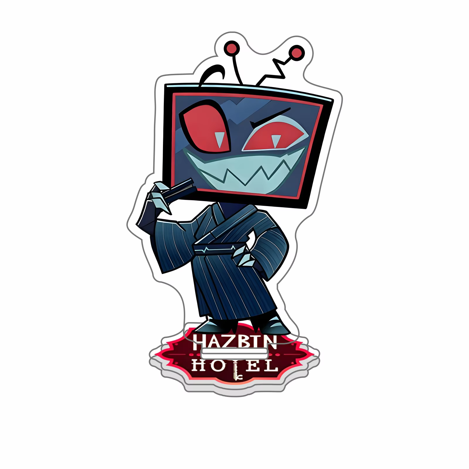 Figurine d'anime Hazbin Hotel 2, support en acrylique, Charlotte/Alastor, décorations de table, acce