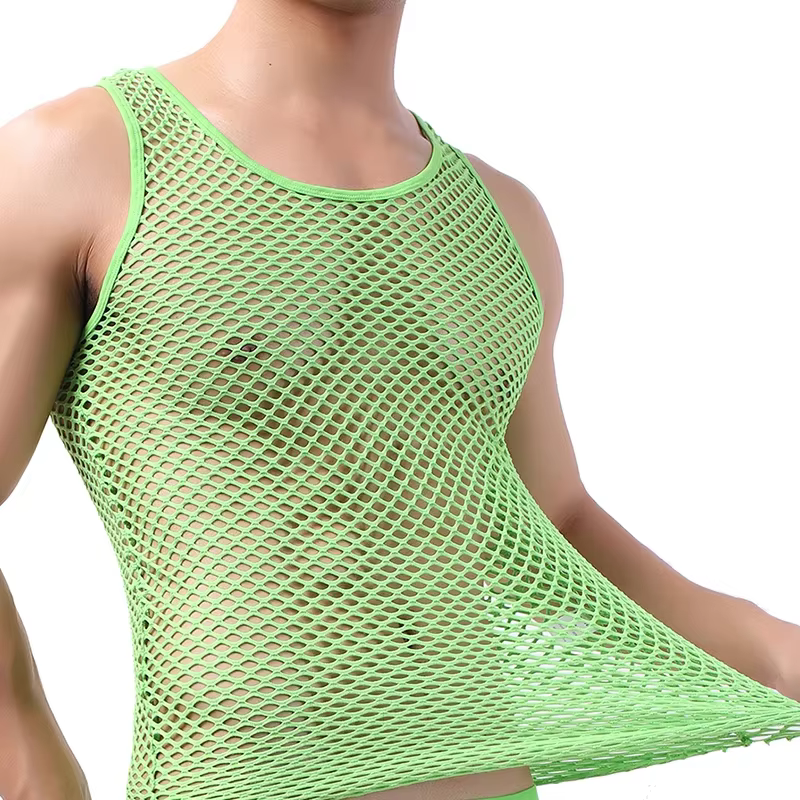 Débardeurs à la mode pour hommes, maillot de corps ajouré, gilet sans manches respirant en maille