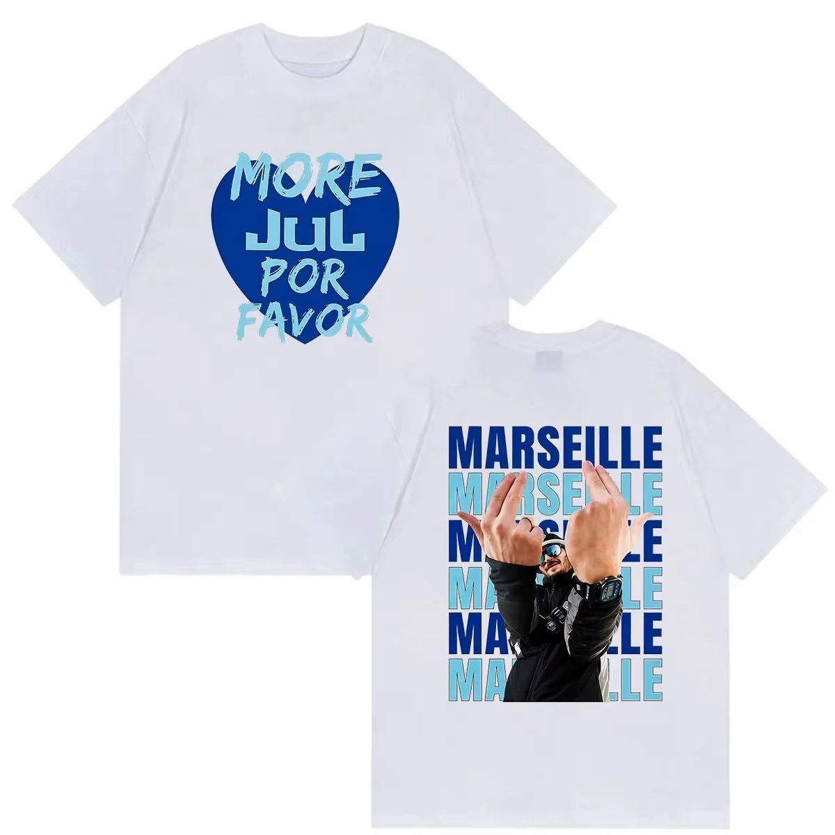 T-shirt vintage en coton de haute qualité Rapper JUL Marseille Album 2026 T-shirt graphique Hommes F