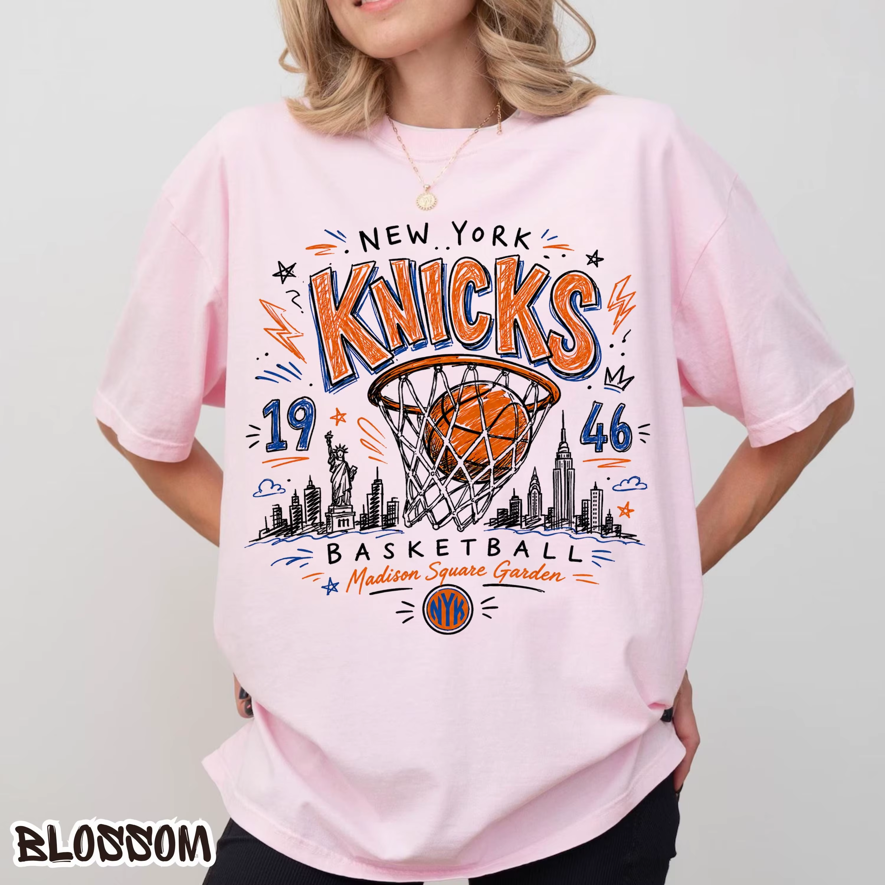 T-shirt de basket rétro New York NYC Hoops – Nouvelle collection été 2026 – T-shirt en coton tendanc