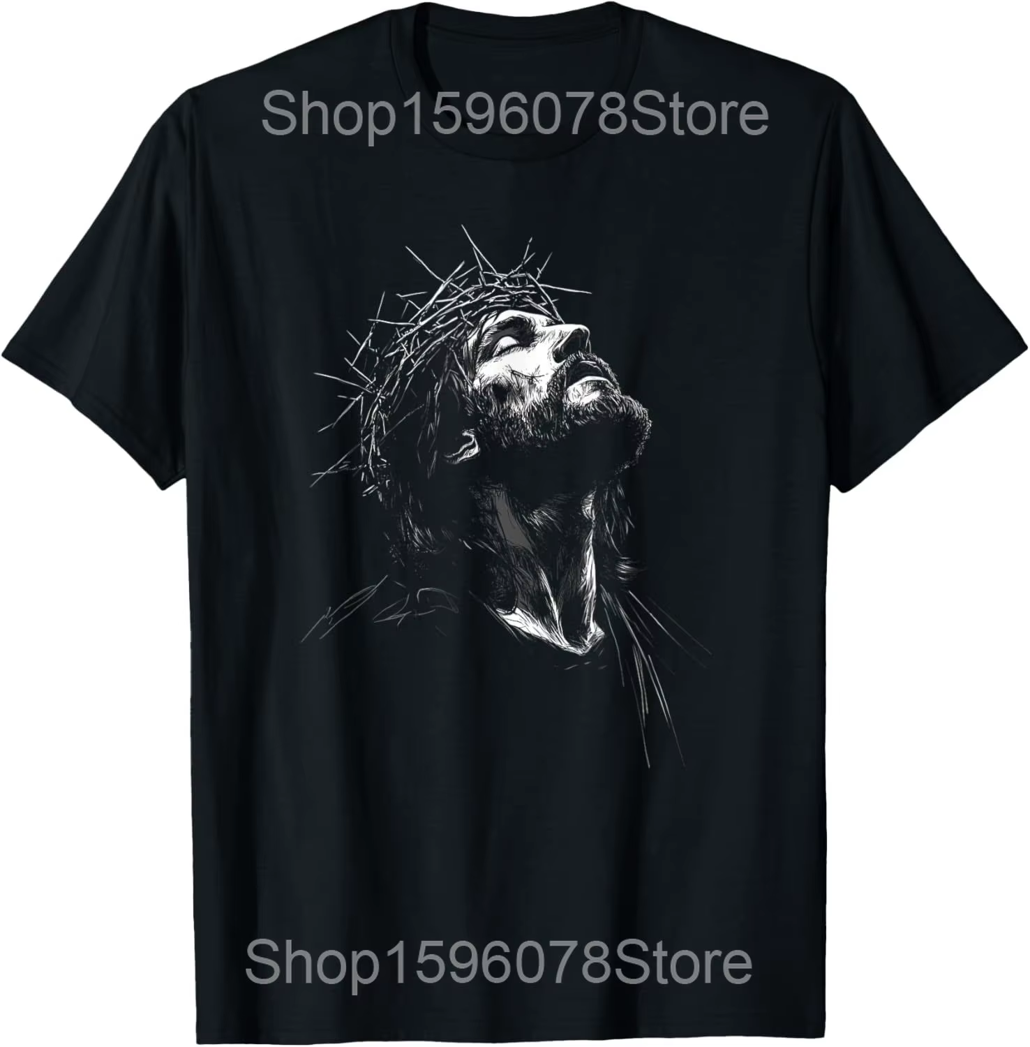 T-shirts drôles Jésus Roi Christ Religion Chrétienne Foi Hommes Humour Streetwear Tee-shirt Manches 