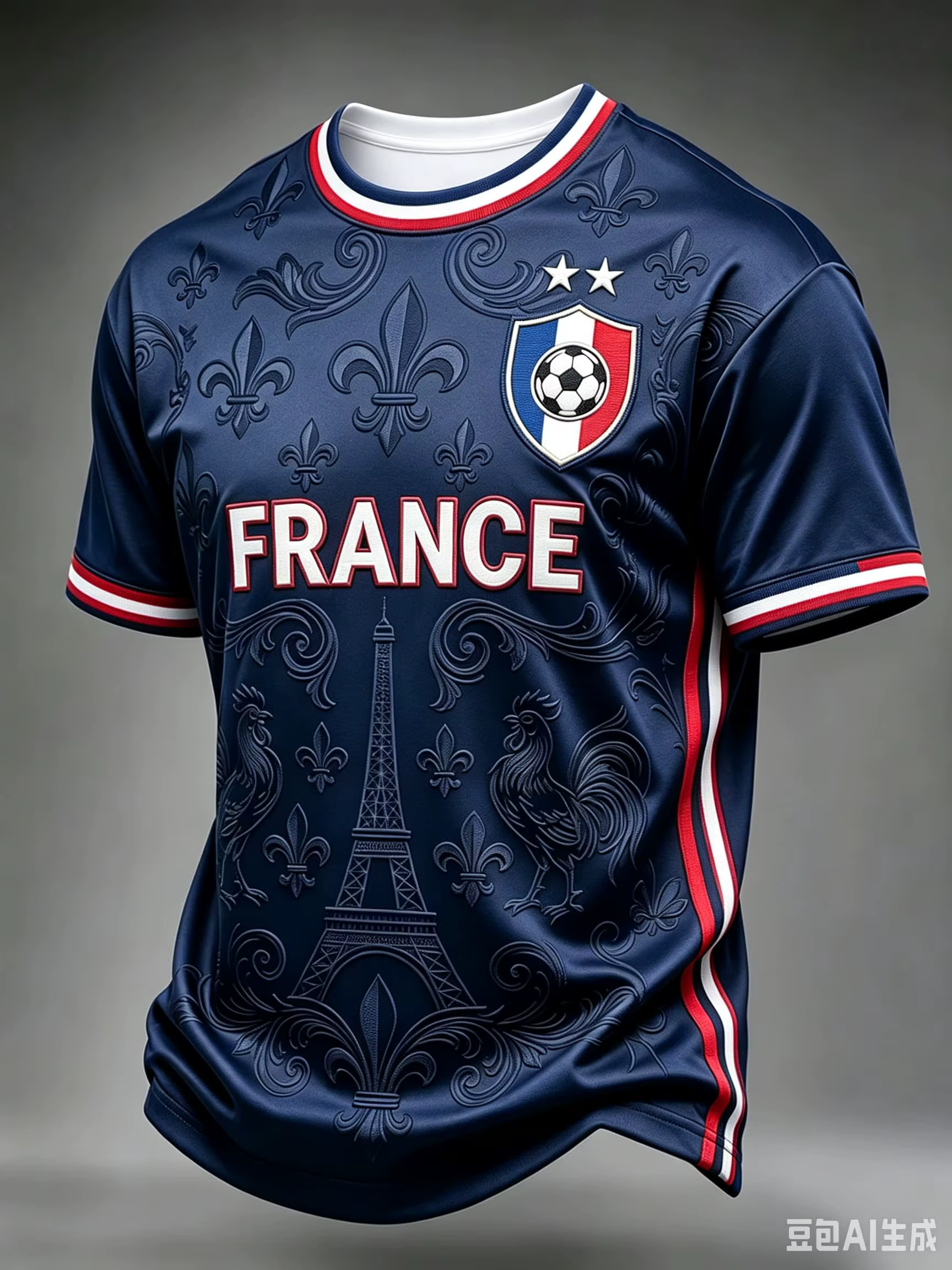 T-shirt de supporter de football France à manches courtes, respirant, séchage rapide, style streetwe