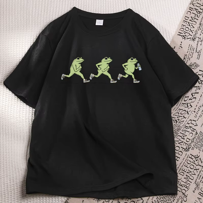 T-shirts amusants pour le jogging, T-shirt de course à pied, T-shirts imprimés crapaud, T-shirt déco