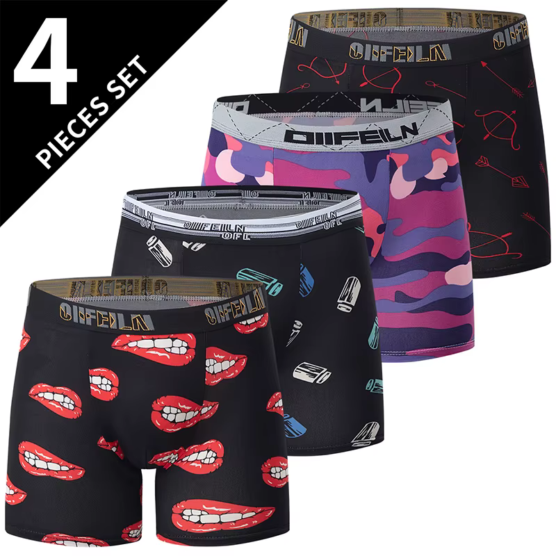4/5/10 pièces à la mode hommes sous-vêtements longs décontracté Boyshort jeunesse sport Shorts confo