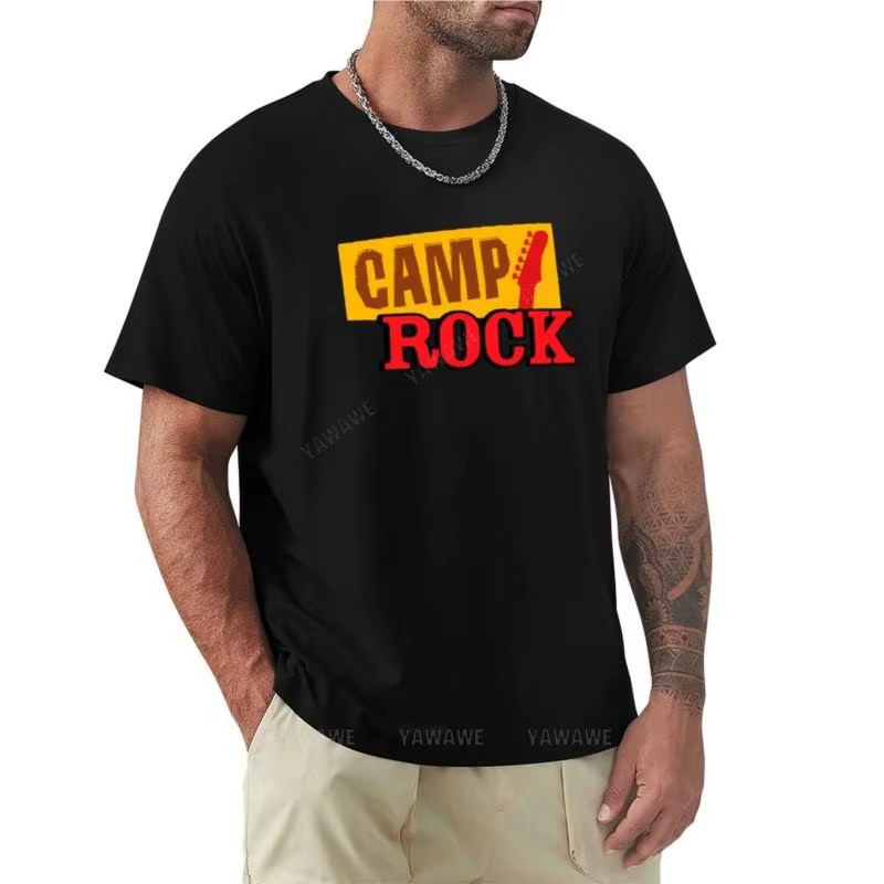 T-shirt à col rond pour hommes, chemise Anime, vêtements pour hommes, marque Top Camp Rock, été