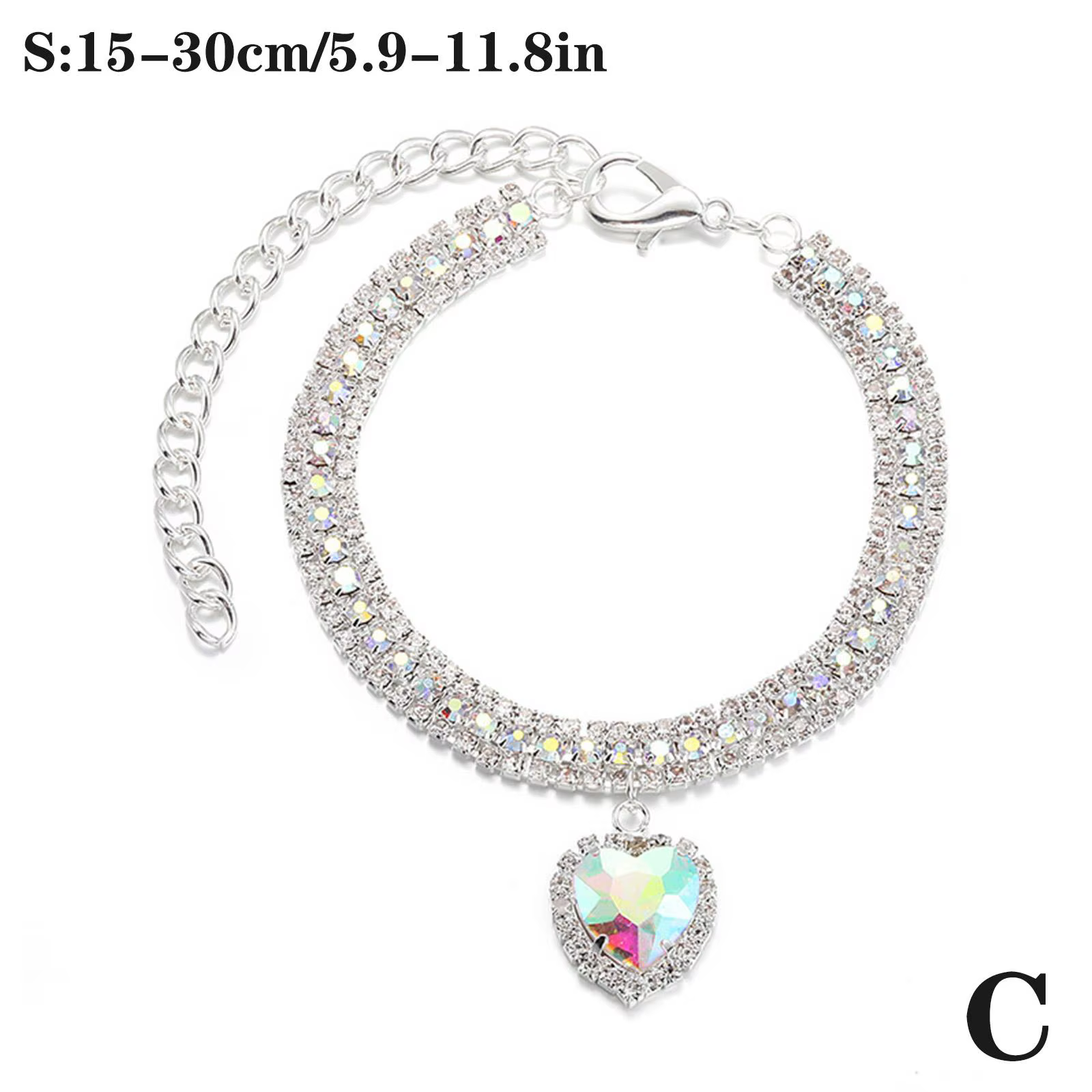 Collier de luxe en cristal pour chat, pendentif d'amour, collier pour animaux de compagnie, réglable