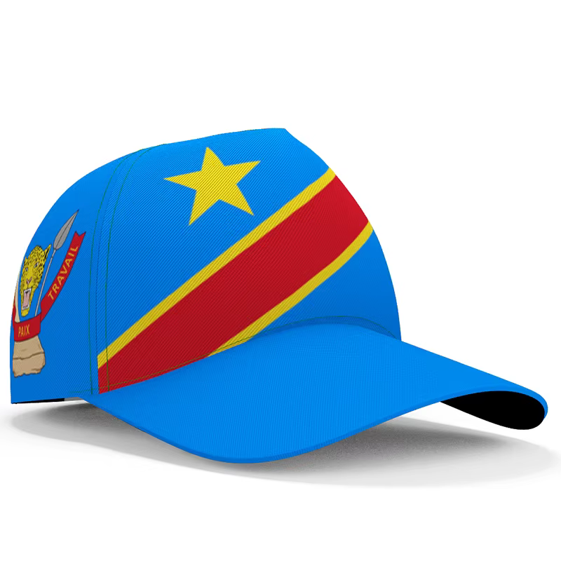 Casquette de baseball décontractée Zaire pour homme, personnalisable avec nom, numéro, drapeau natio
