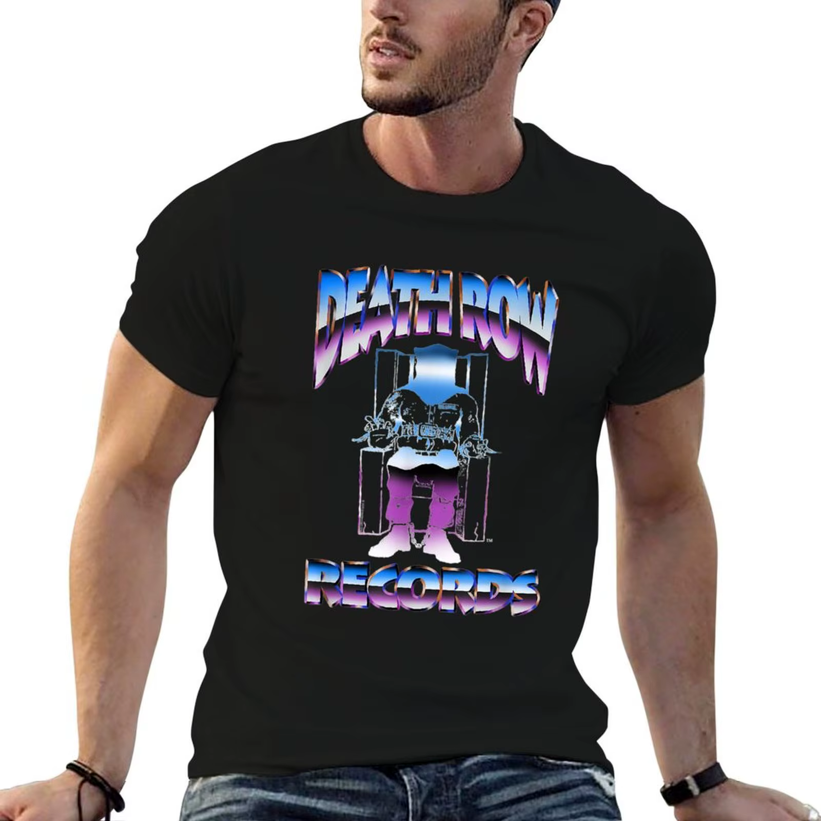 T-shirt avec logo Chrome de Death Row Records, t-shirt pour homme, 100% coton, t-shirts graphiques d