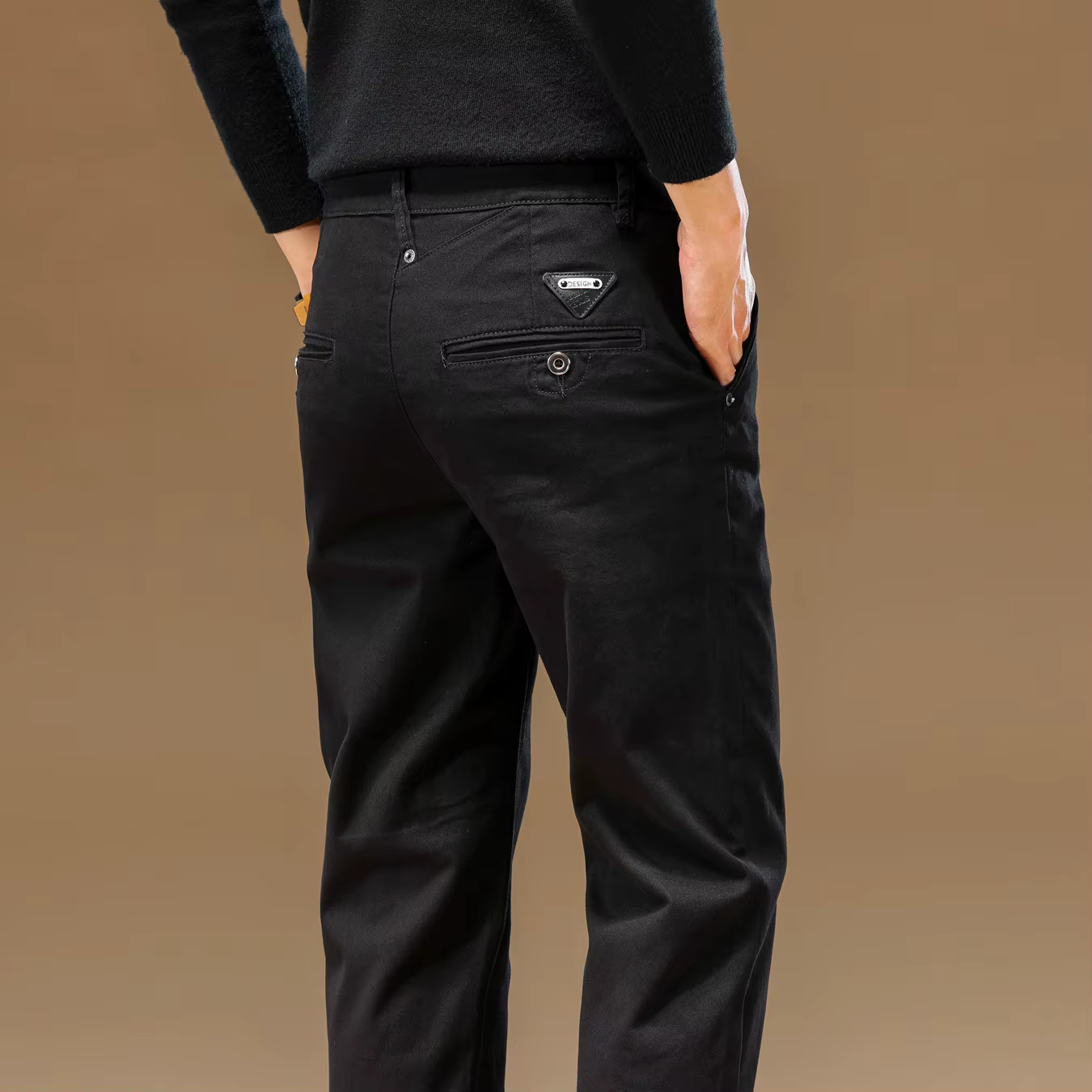 Pantalon baggy décontracté pour hommes, pantalon d'affaires, vêtements masculins, classique, monochr