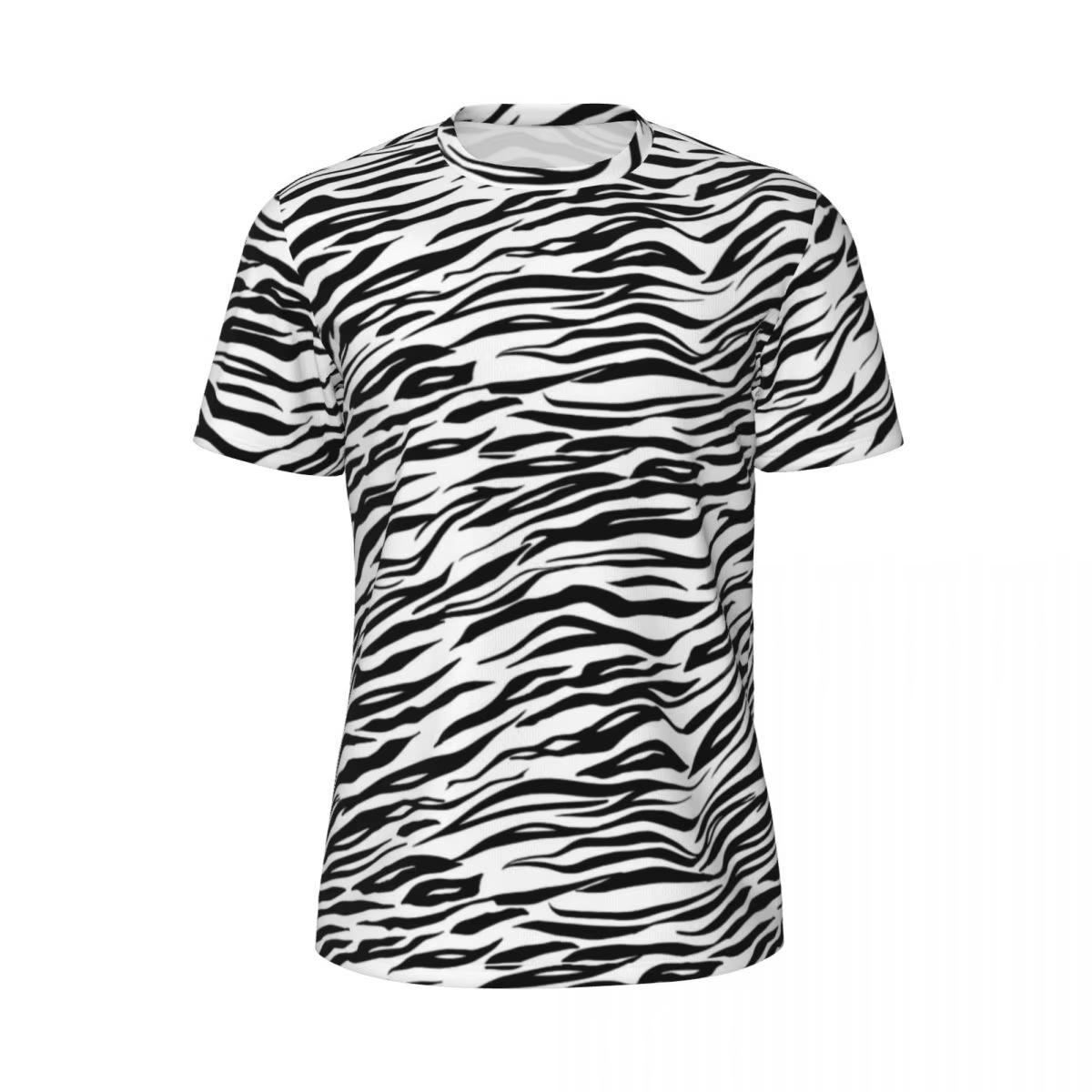 T-shirt de sport pour hommes, noir et blanc, zèbre, nouveauté, imprimé Animal, T-Shirts de plage, co